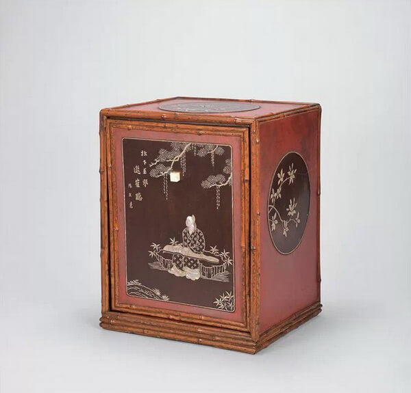 明晚期 斑竹嵌螺钿茶棚