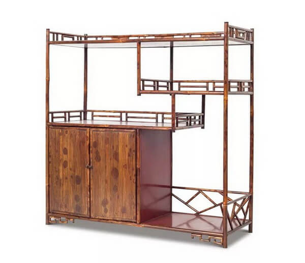 湘妃竹红漆茶棚