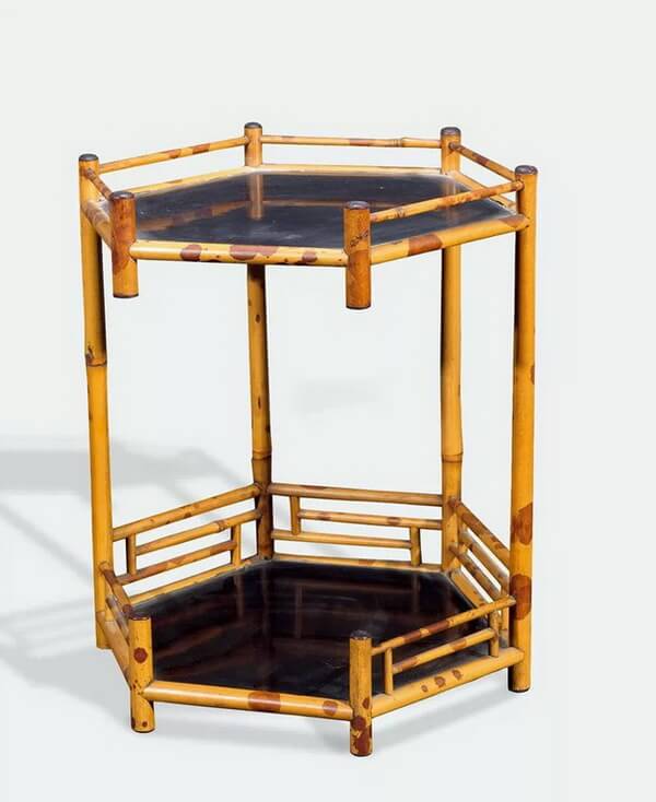 清 湘妃竹六方小茶棚