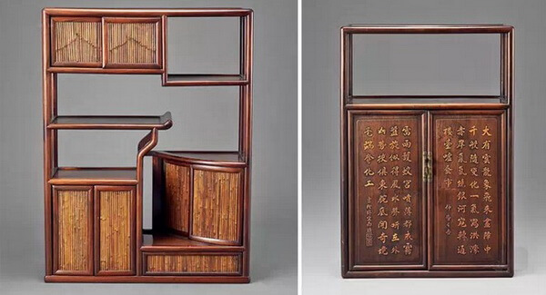 竹茶棚 木雕汉诗柜