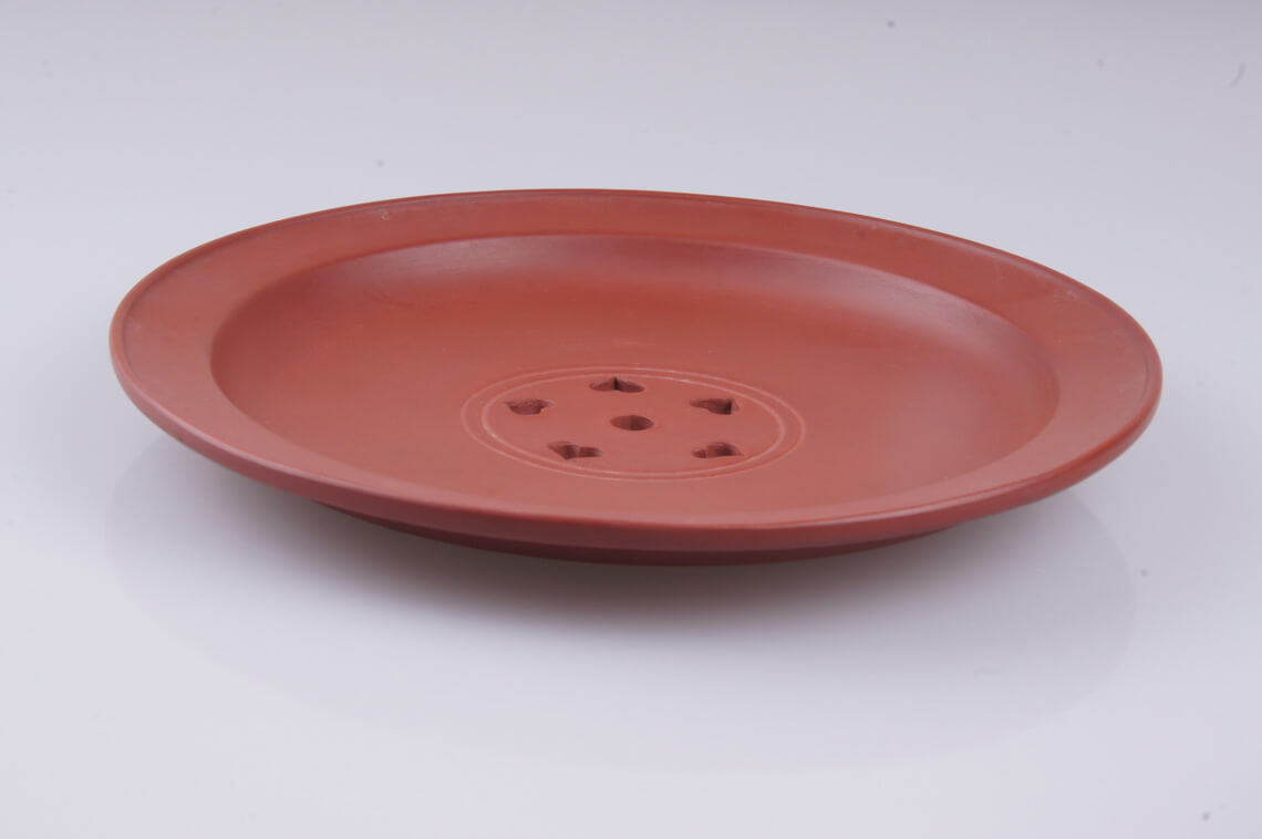 潮州老安顺手拉朱泥扁鼓形茶盘