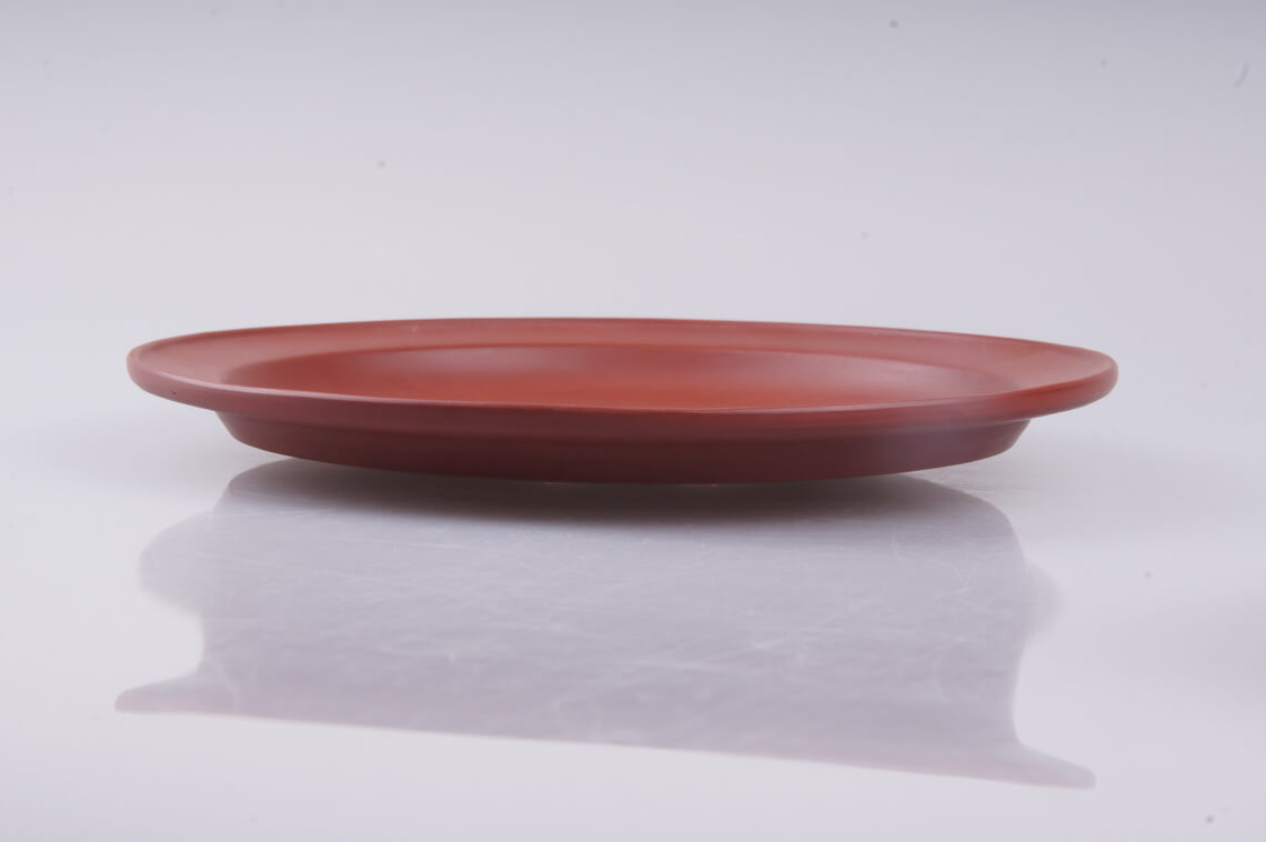 潮州老安顺手拉朱泥扁鼓形茶盘