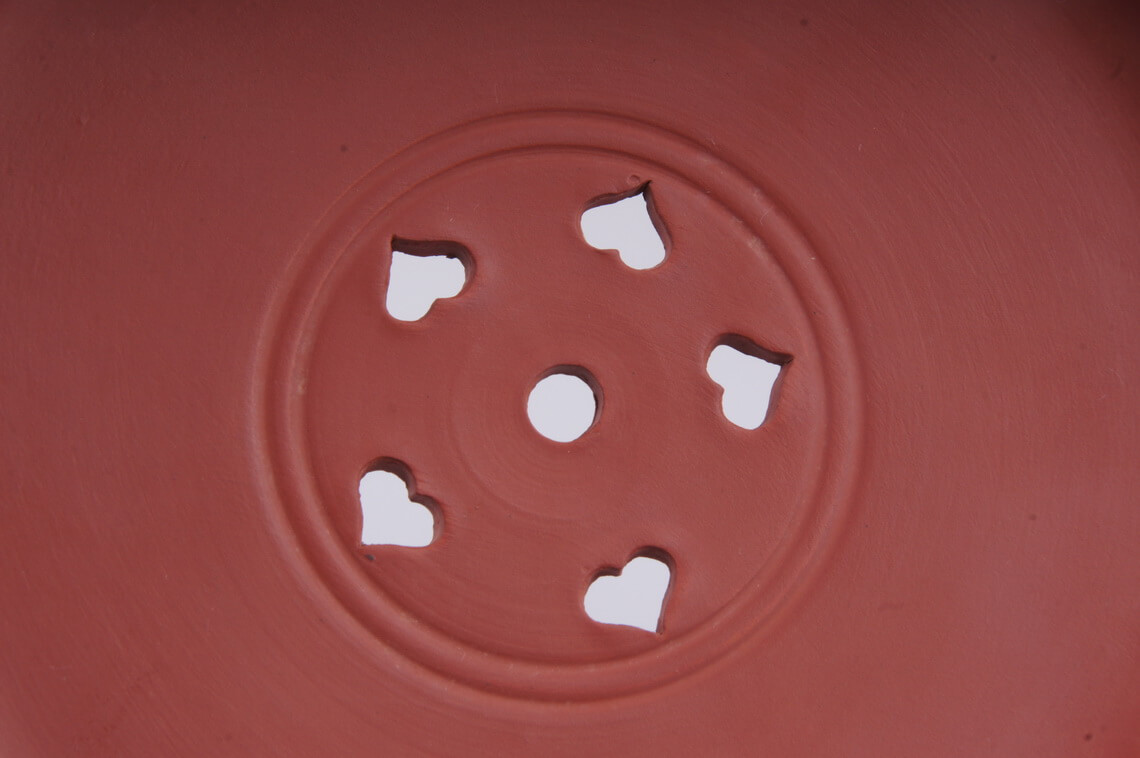 潮州老安顺手拉朱泥扁鼓形茶盘