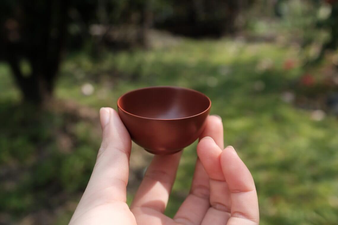 章燕城朱泥手拉工夫茶杯