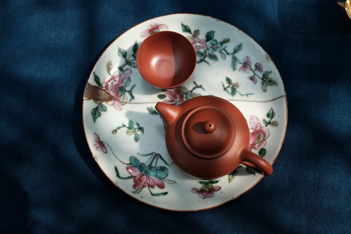 章燕城朱泥手拉工夫茶杯